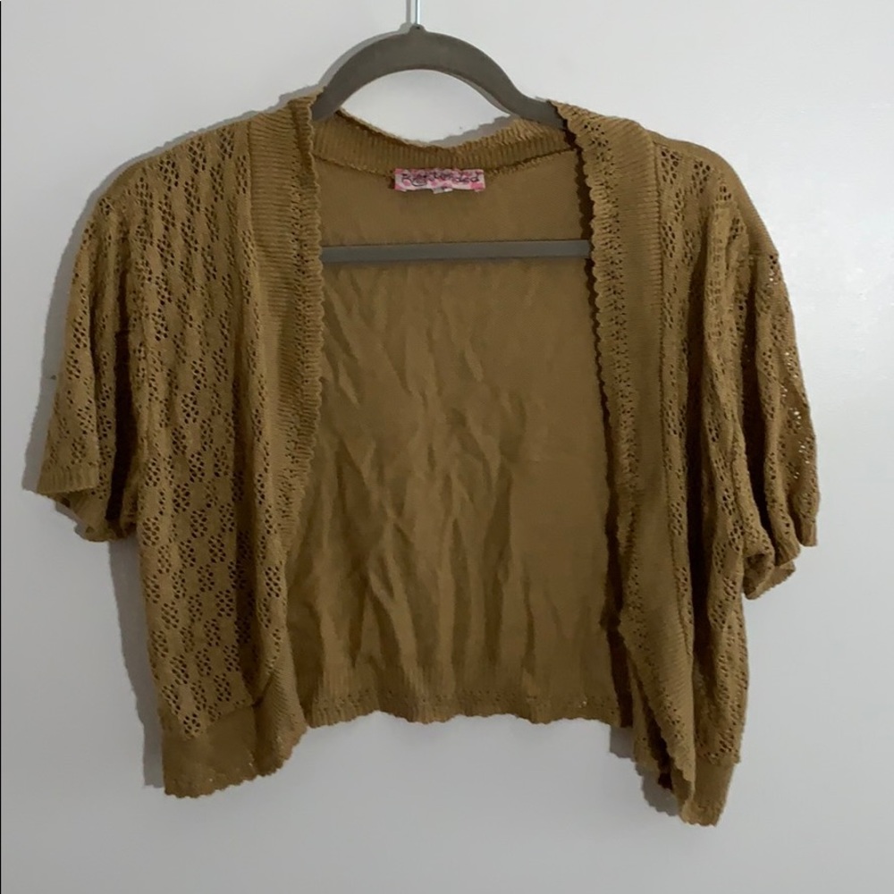 2x Light Brown Crop Cardigan